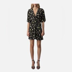 NEW Zadig & Voltaire Floral Black Dress size L